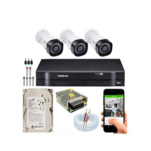 Kit Intelbras 3 Cameras Segurança Multi Vhl 1120b Mhdx 1104